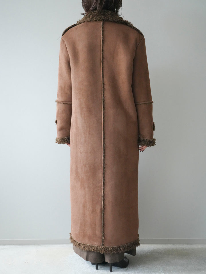 [予約]ムートンロングコート/brown