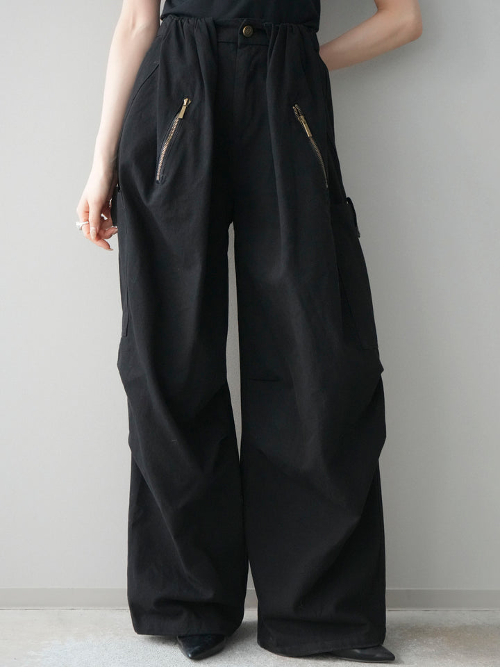 [予約]コットンタックループパンツ/black