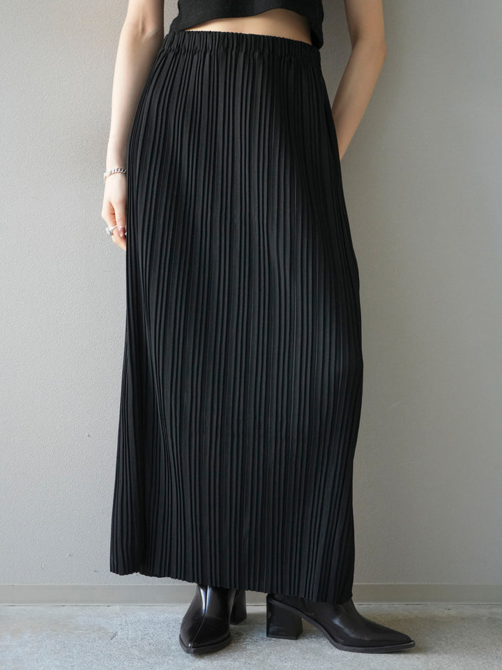 [予約]プリーツIラインスカート/black