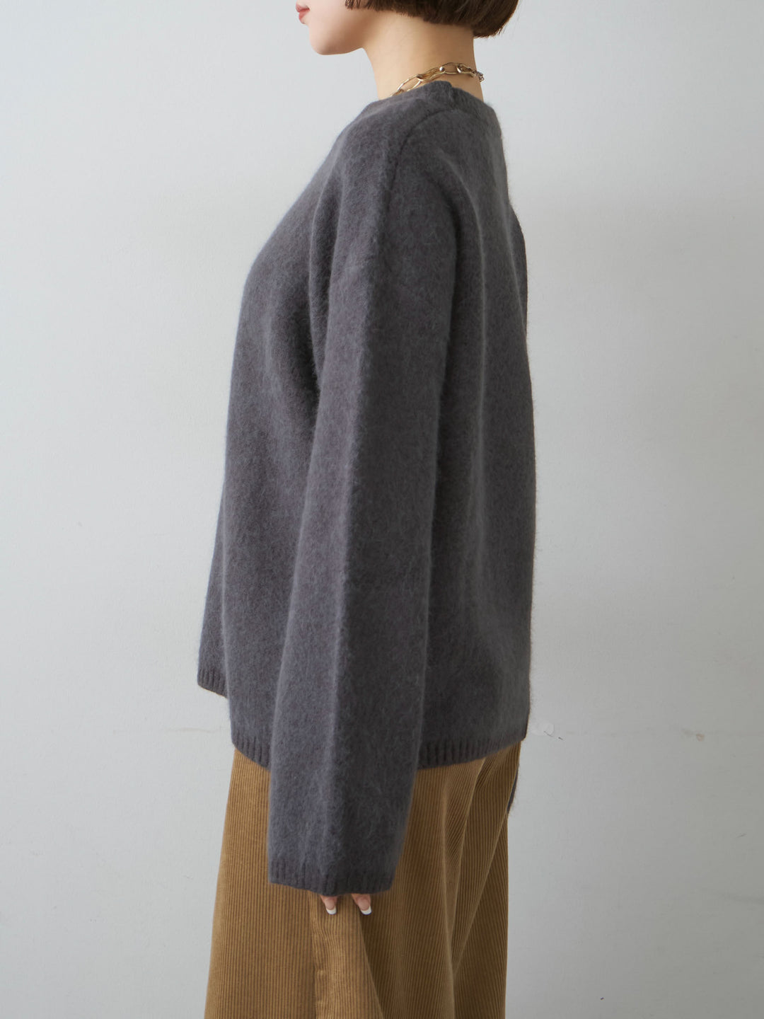 [予約]ソフトシャギークルーネックプルオーバー/darkgray