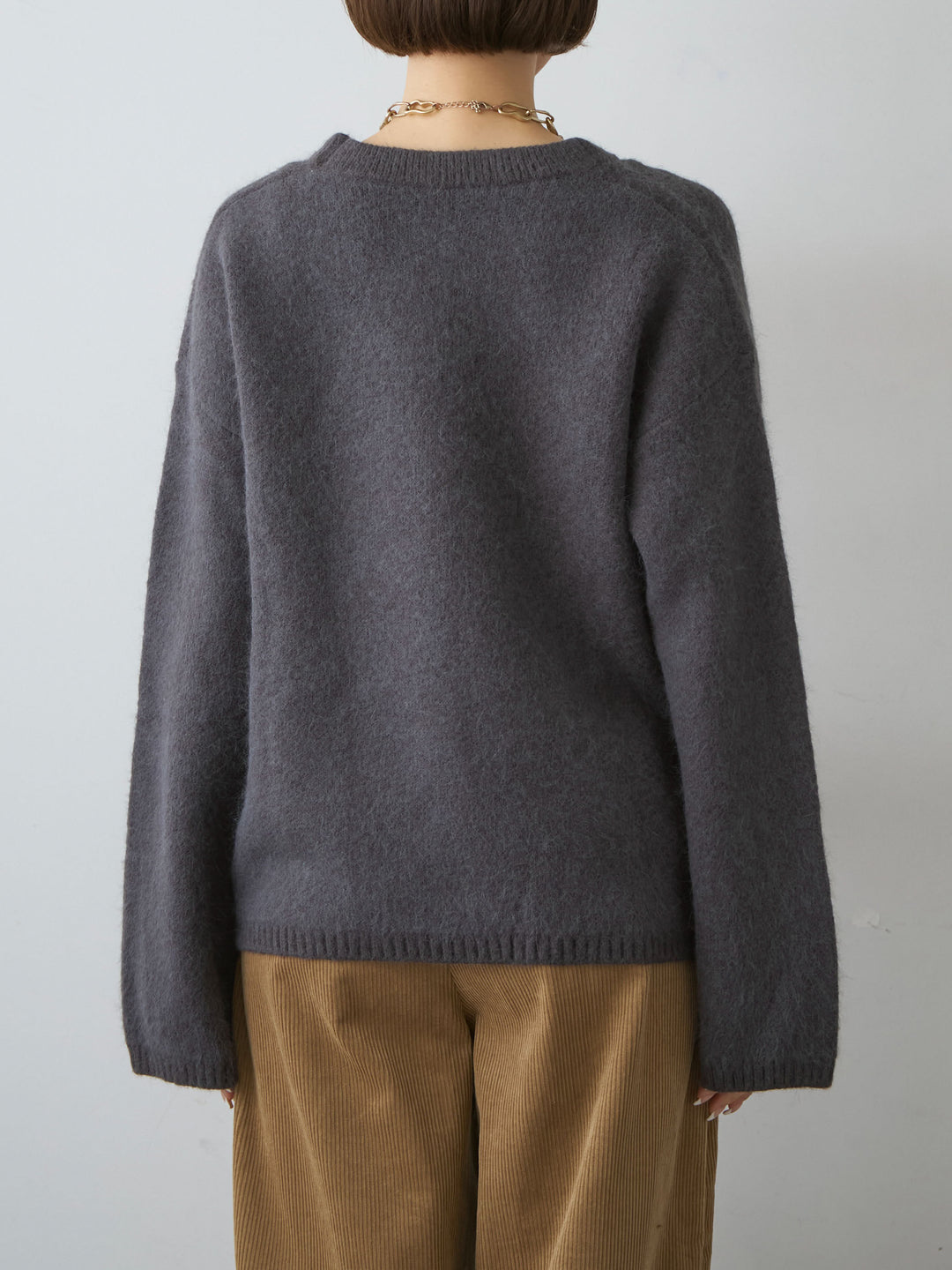 [予約]ソフトシャギークルーネックプルオーバー/darkgray