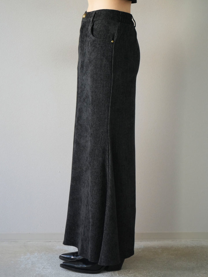 [予約]ベルベットマーメイドスカート/black