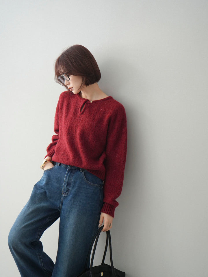 [SET]ツイストネックラメネップヤーンニットプルオーバー+ツイストネックラメネップヤーンニットプルオーバー(2set)