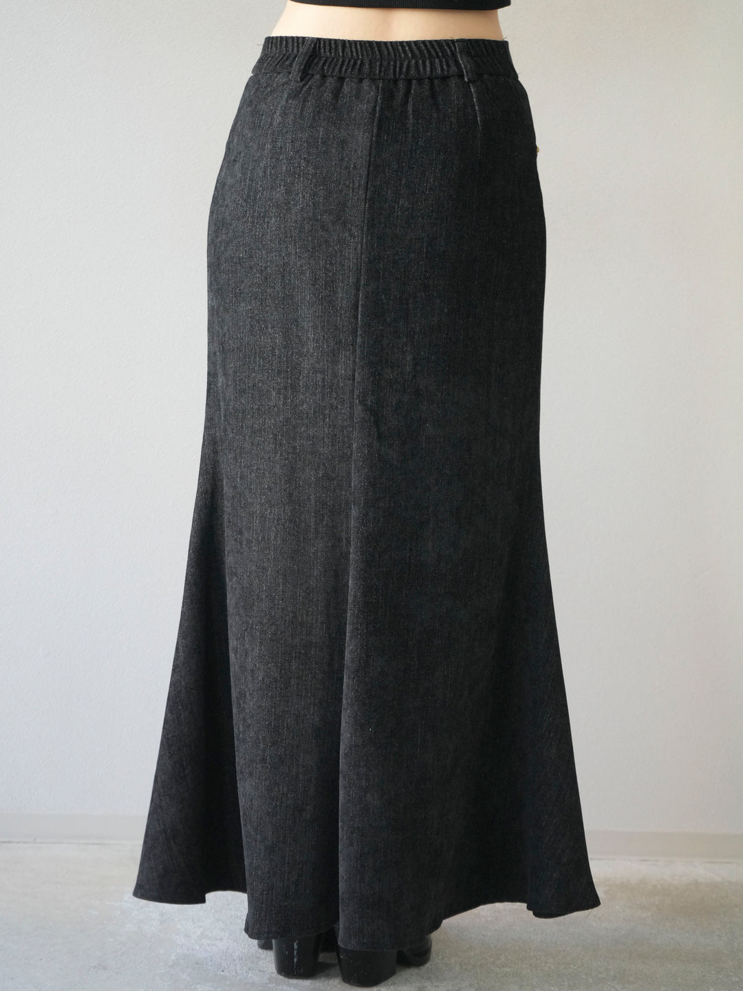 [予約]ベルベットマーメイドスカート/black