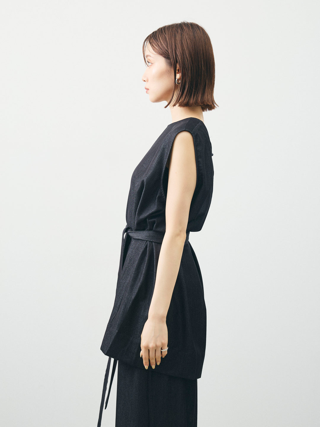 [SET]テンセルデニムノースリーブ＆ワイドパンツSET UP (2set)