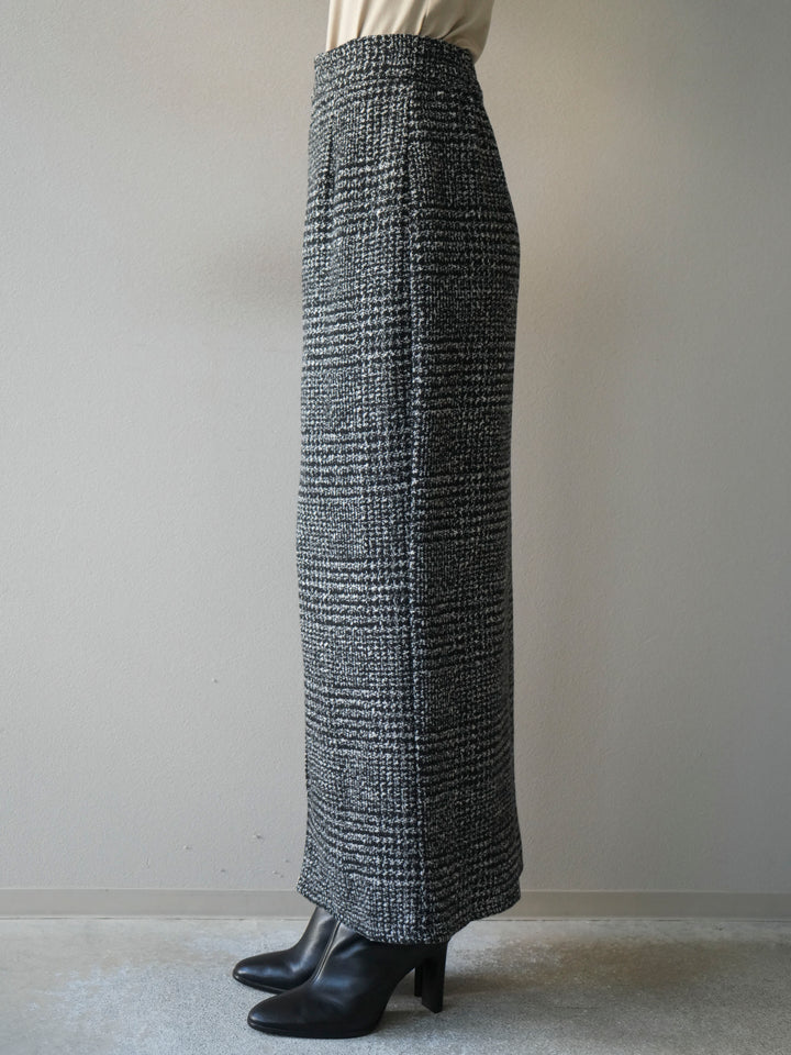 [予約]ツイードジップタイトスカート/black