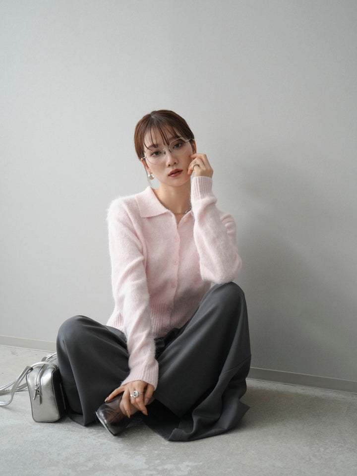 [SET]モヘア衿付きボタンプルオーバー+モヘア衿付きボタンプルオーバー(2set)