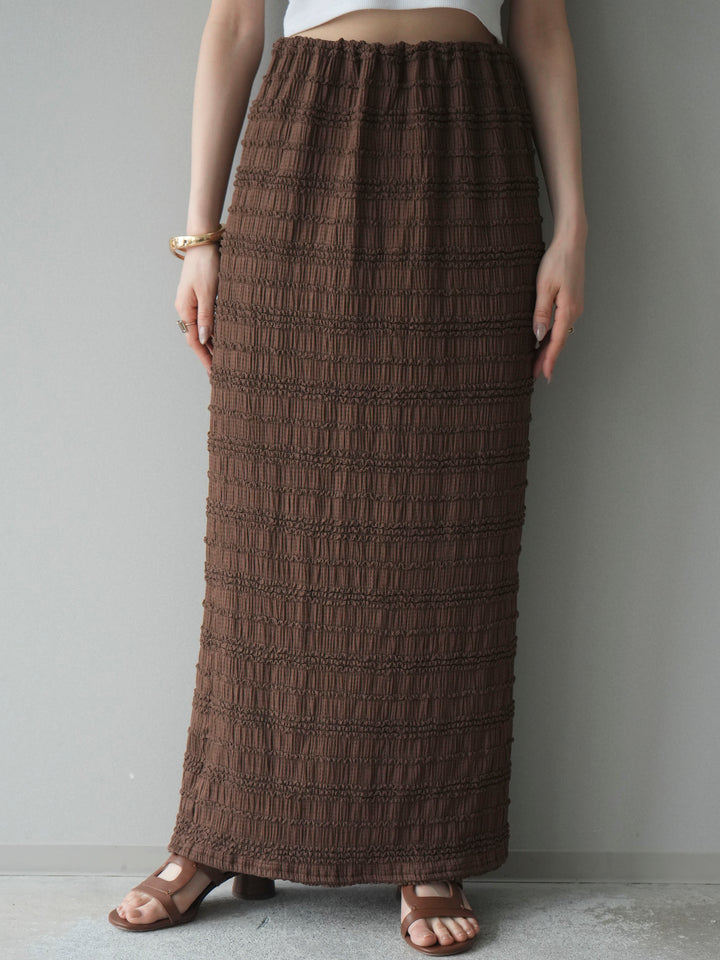 [予約]リップルIラインスカート/brown