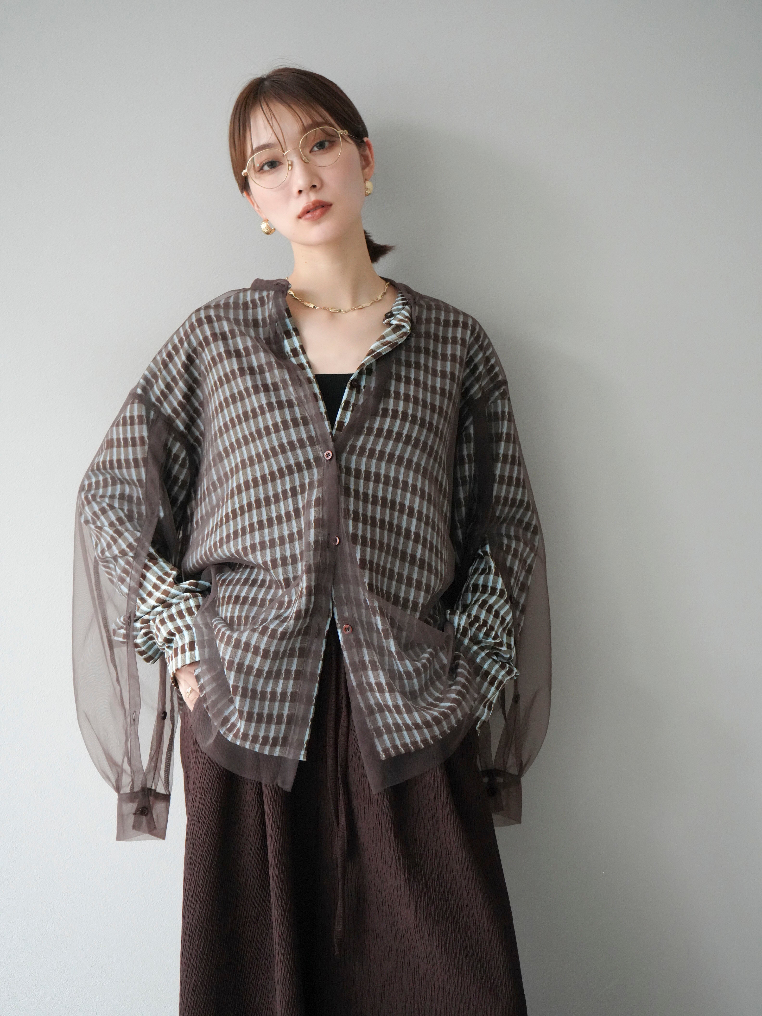 2月26日までお取り置き☆aiiiiin_uさま専用☆チェックシャツガウン36 QUEEN SIZE綿麻チェックシャツ | ゴールデンベアストア