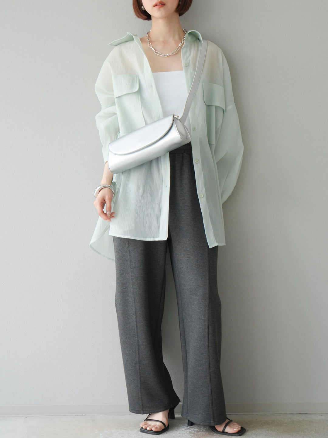 [預購] Light Punch Curve 褲子/炭灰色