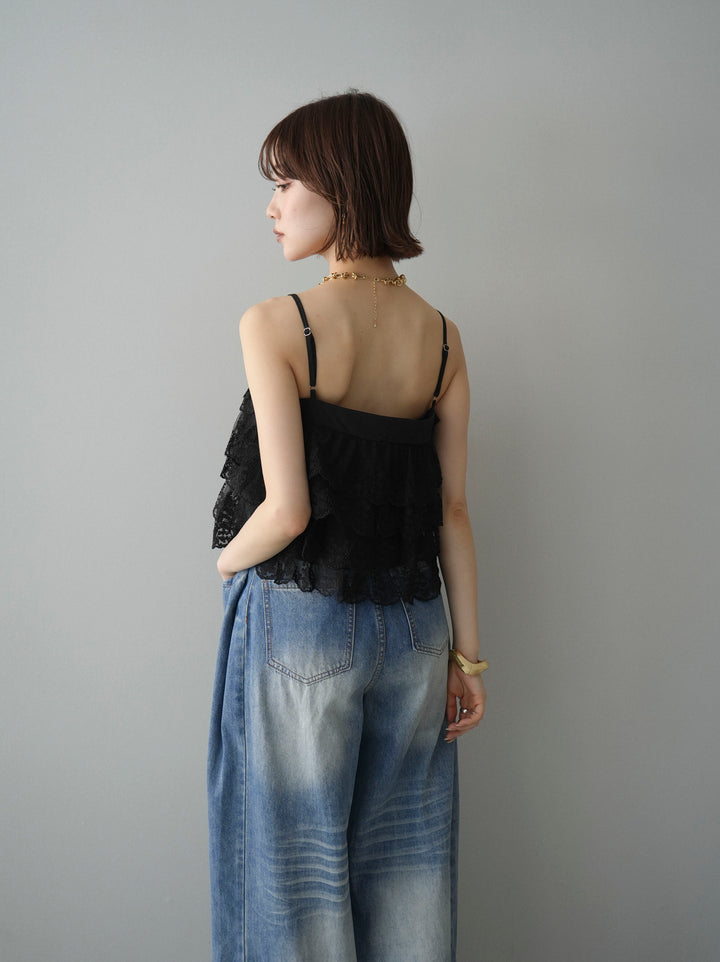 [SET]スカラップレースフリルキャミソール+選べるアクセセット(2set)