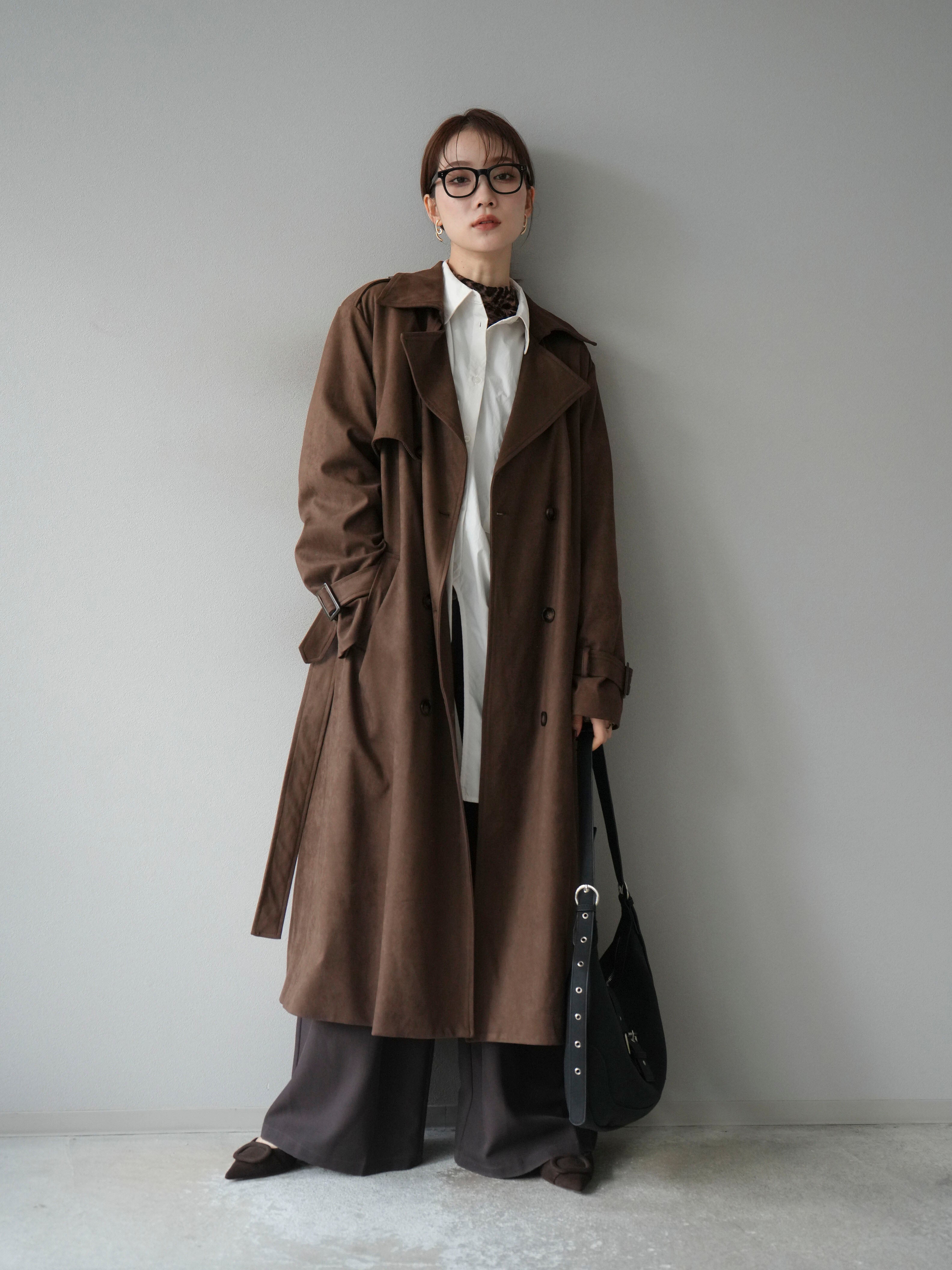 予約]スエードトレンチコート/ブラウン – Lumier