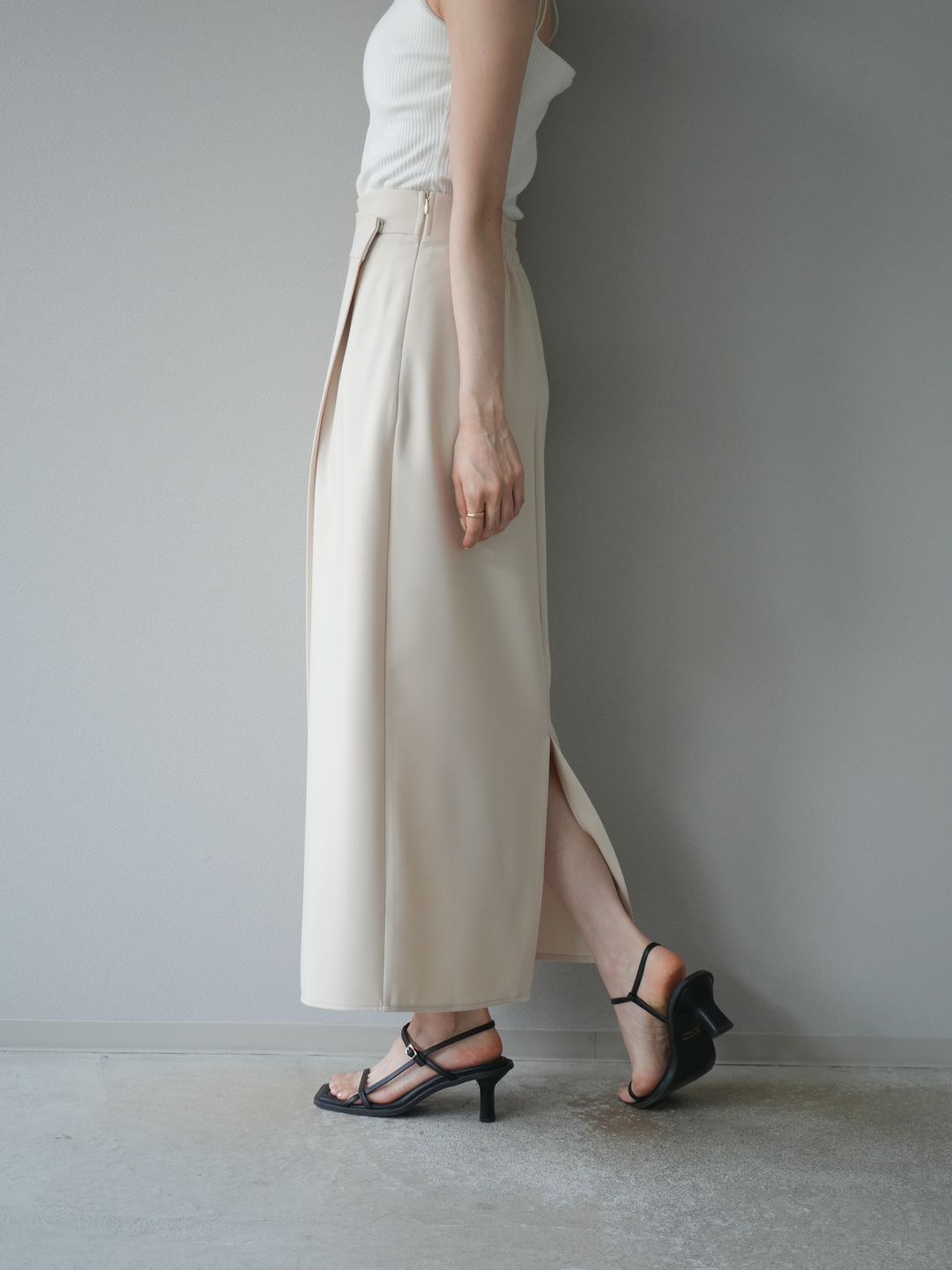 [予約]ツイルラップナロースカート/アイボリー S