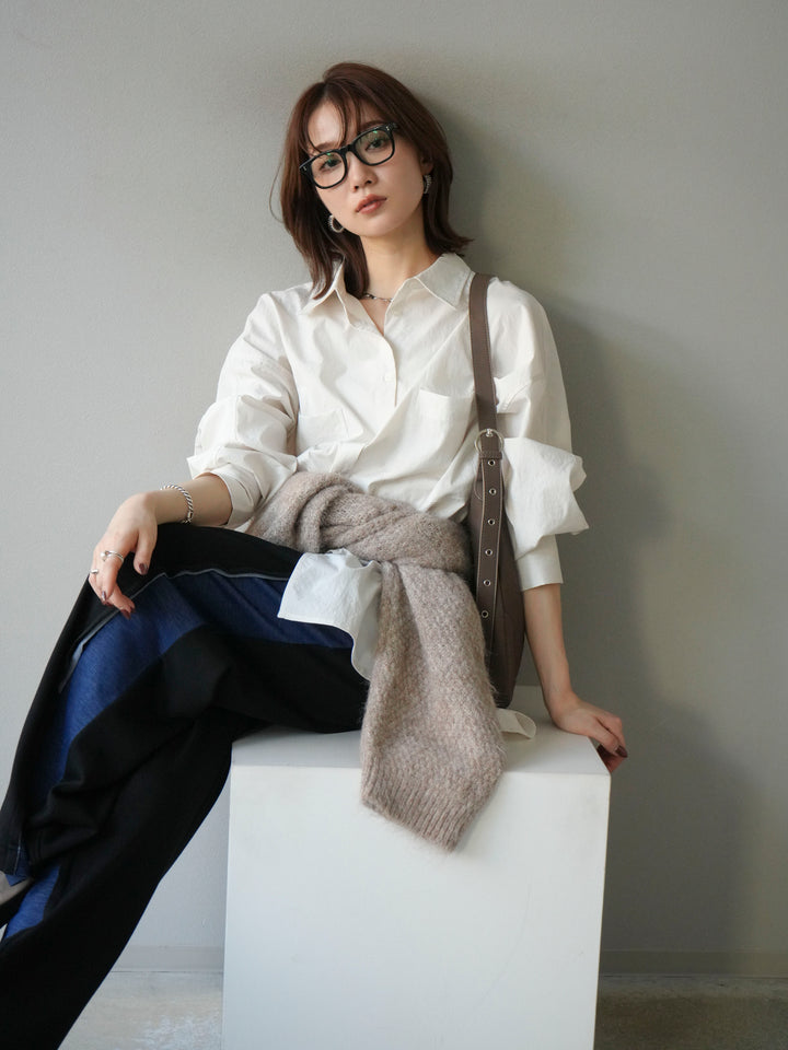 [予約]コットンライクオーバーシャツ/オフ