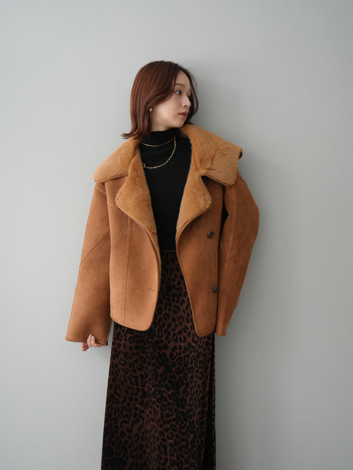 [予約]ムートンショートジャケット/camel