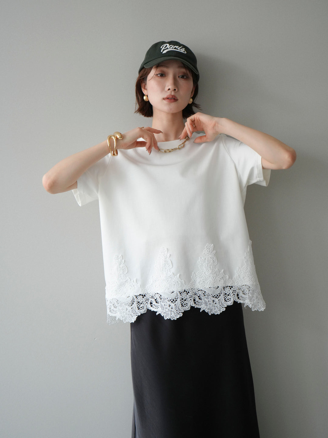 [予約]レースコンビボックスTEE/white