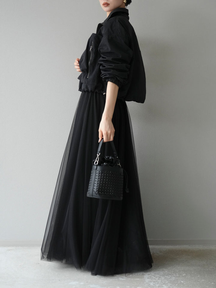 [予約]ポケットデザインショートブルゾン/ブラウン