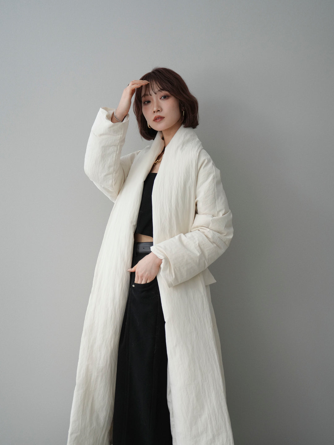 [予約]ロングダウンコート/offwhite