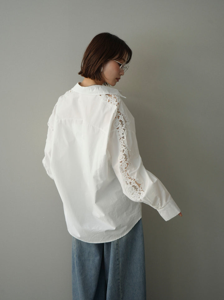 [SET]アームレースブロードシャツ+選べるアクセセット(2set)