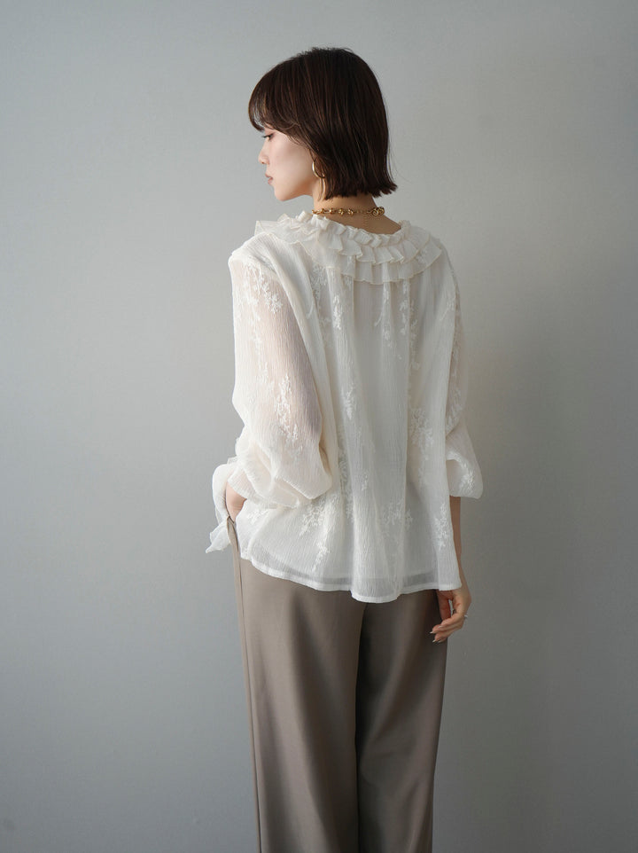 [SET]楊柳ラッフルフリルカーディガン+選べるアクセセット(2set)