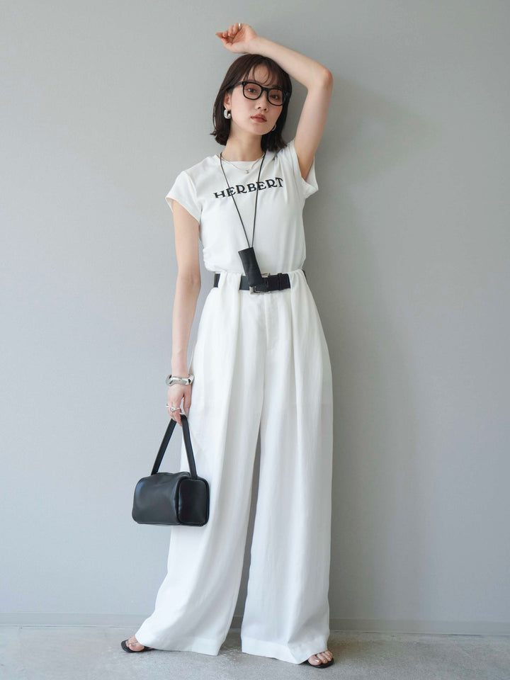 【預購】寬褲配大帶/象牙白
