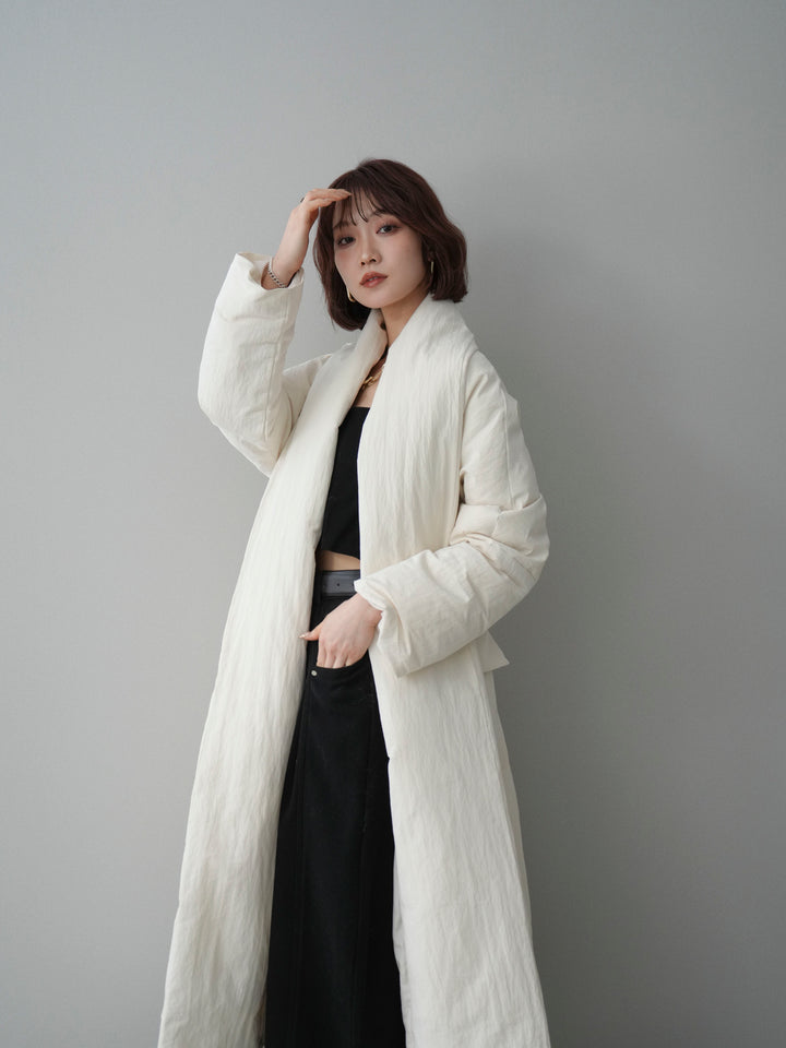 [SET]ロングダウンコート+ベルト付起毛コクーンパンツ(2set)