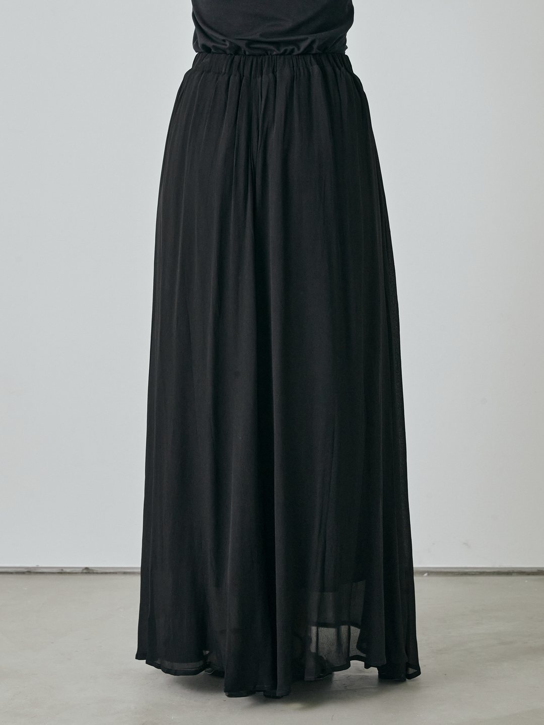 [預購] 透視喇叭長裙/黑色