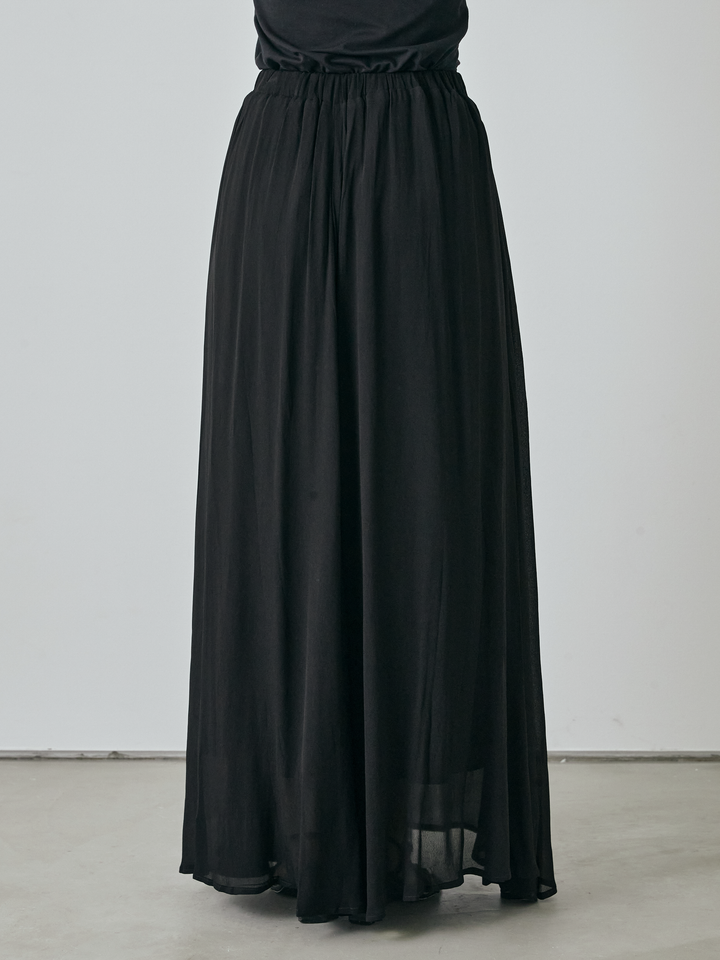 [預購] 透視喇叭長裙/黑色