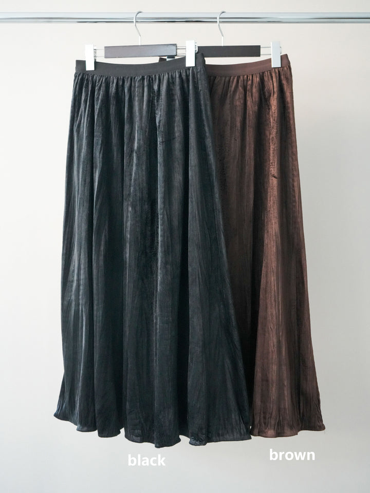 [SET]ワッシャーベロアプリーツスカート+ワッシャーベロアプリーツスカート(2set)