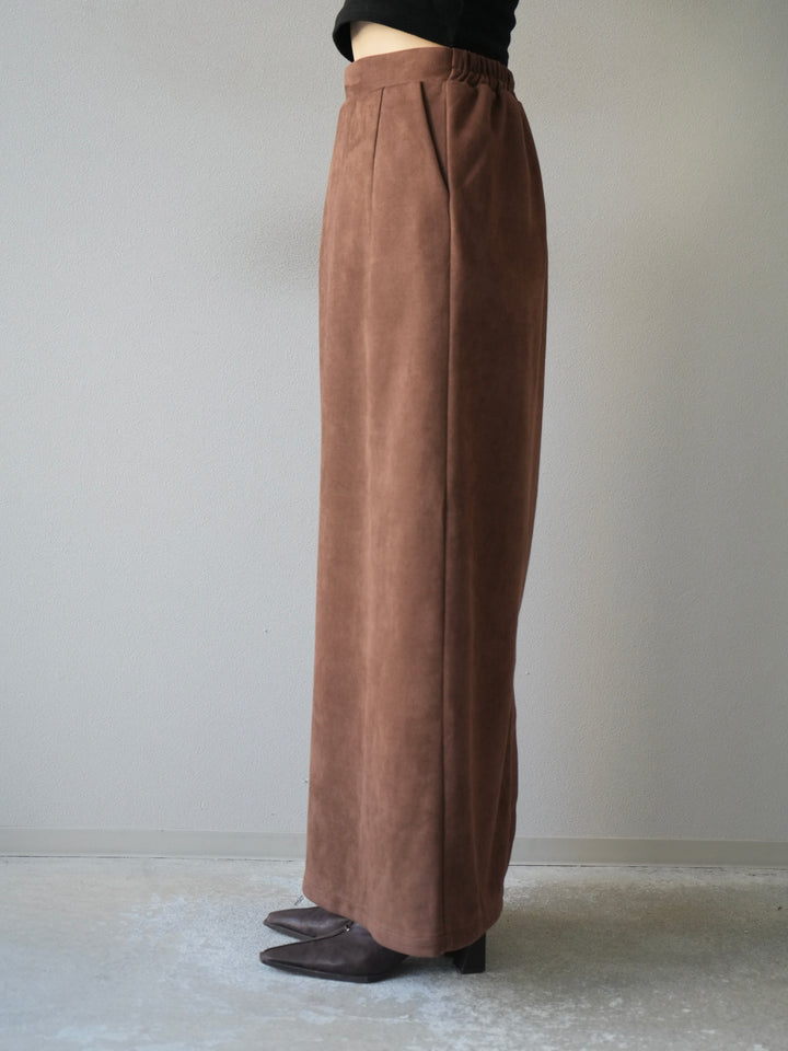 [予約]スエードタイトスカート/ブラウン
