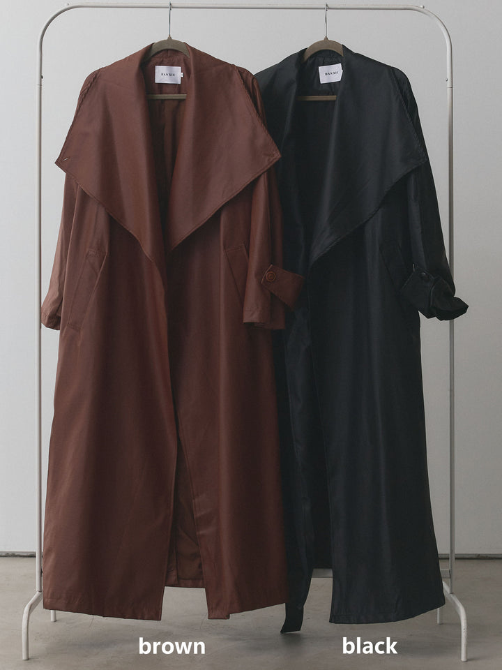 【Allure】[SET]ボタンダウンオーバーシャツ+デザインタックセンターシームアイドパンツ+フラワーレーストップス+レザーBIGカラーロングコート(4set))