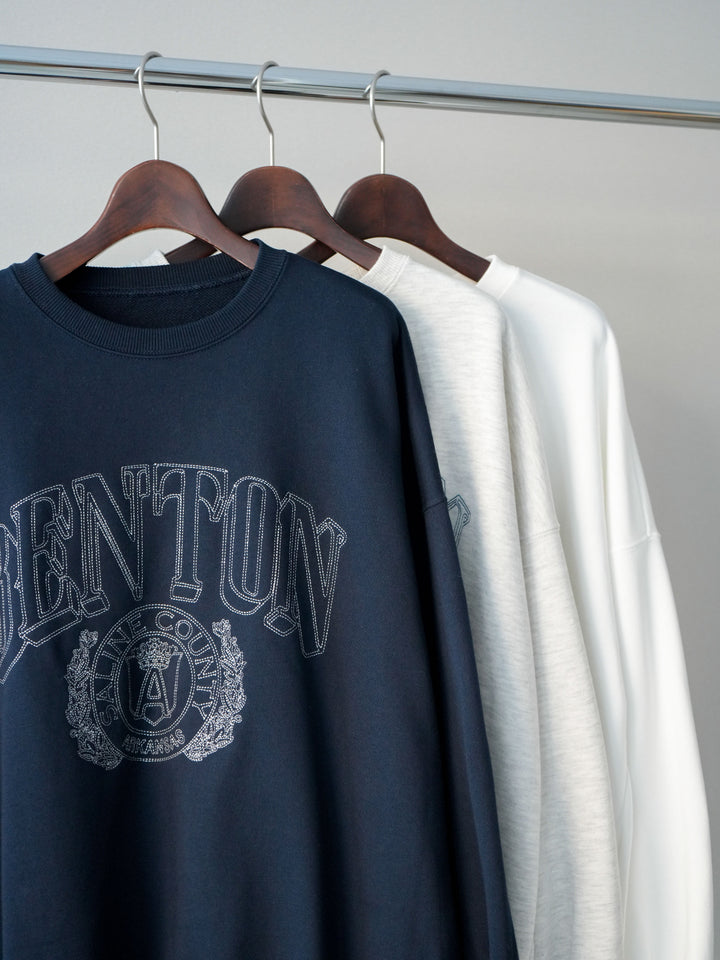 [SET]カレッジロゴ刺繍BIGスウェットプルオーバー+ボウタイ付オーバーシャツ(2set)