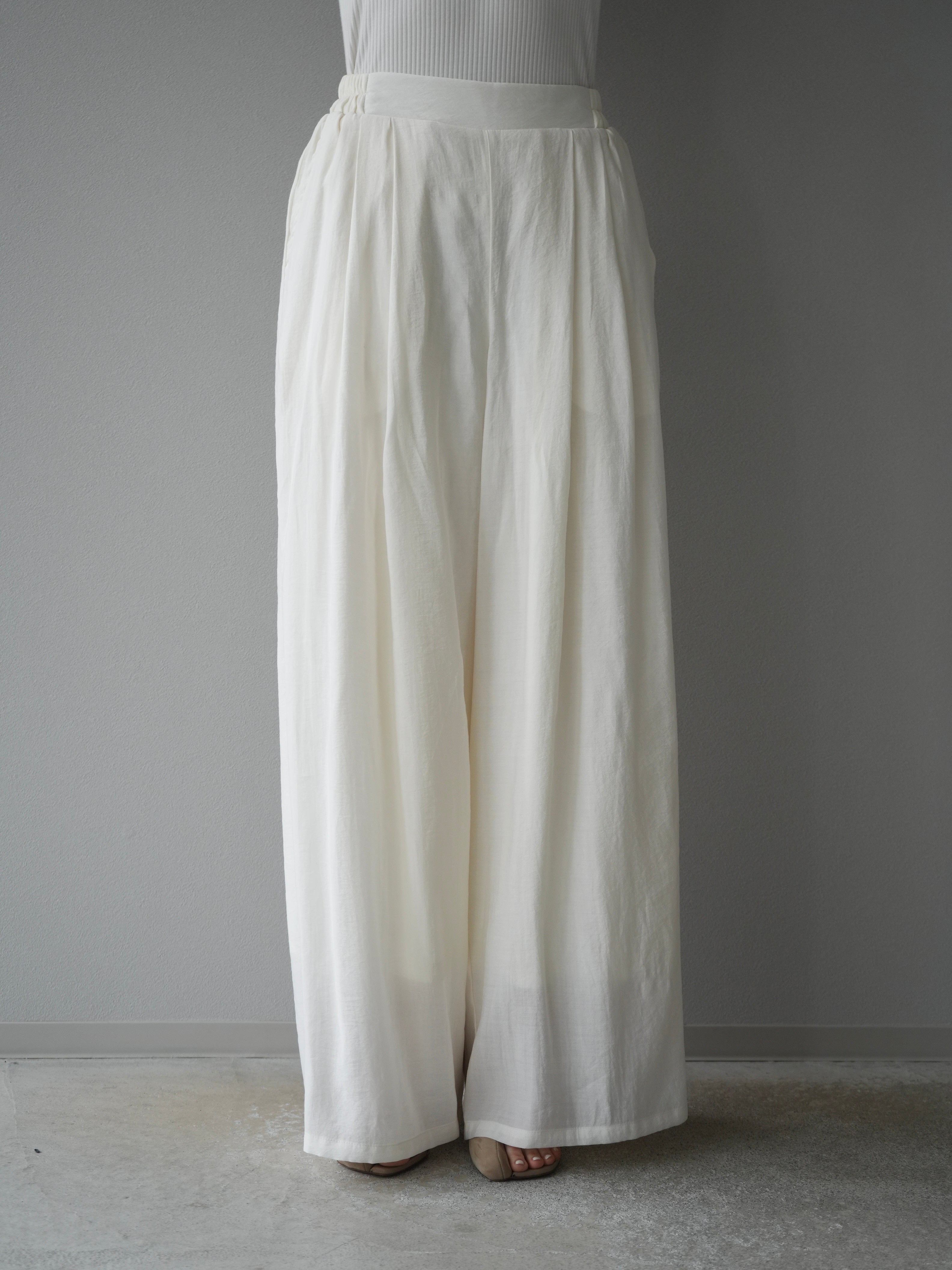 joiceadded／アイボリー 抽象線画 ワイドパンツ WEB＆一部店舗限定】 SerikaWorsted ワイドパンツ （その他