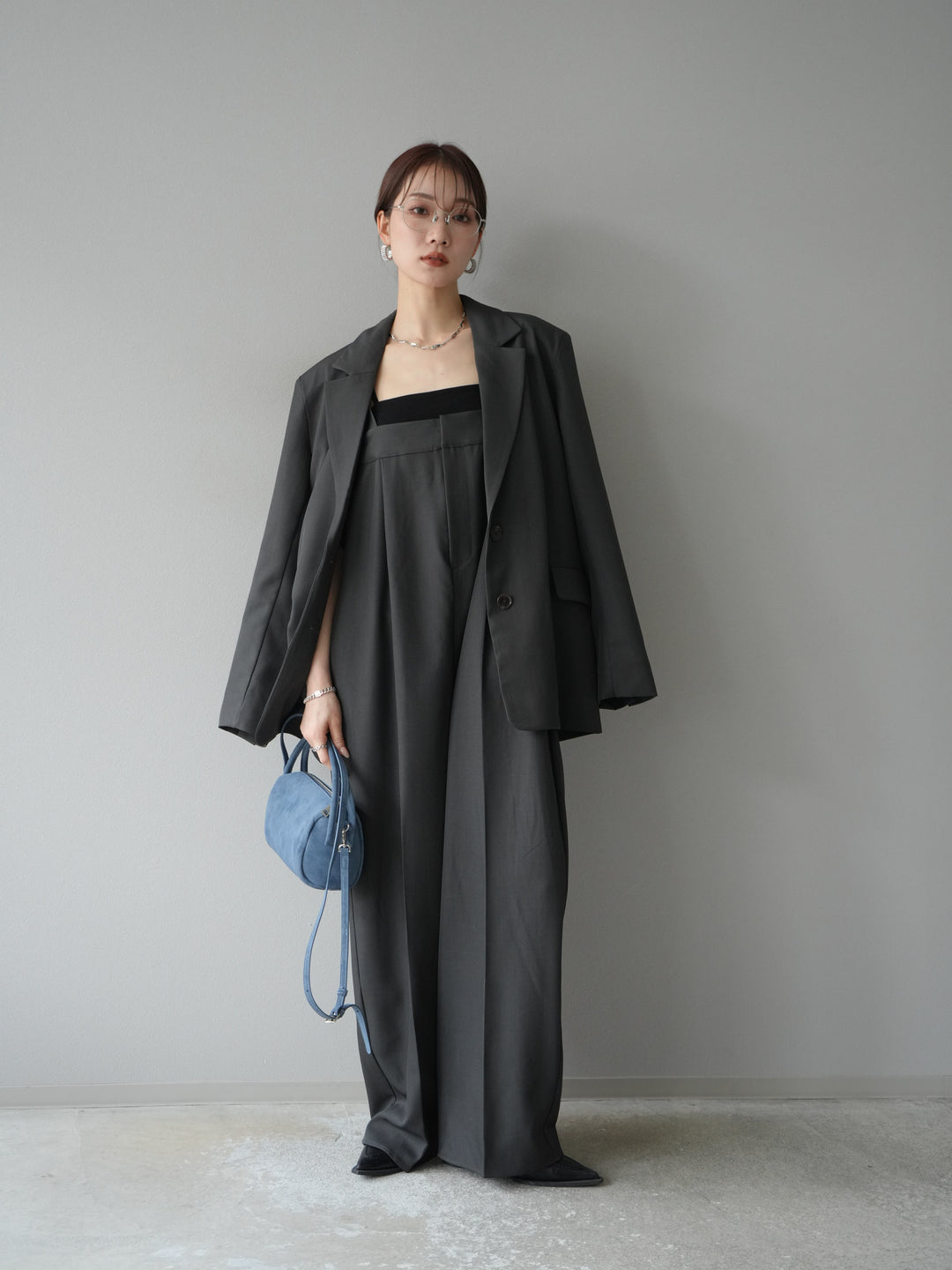 [予約]エステルベアサロペット/チャコール