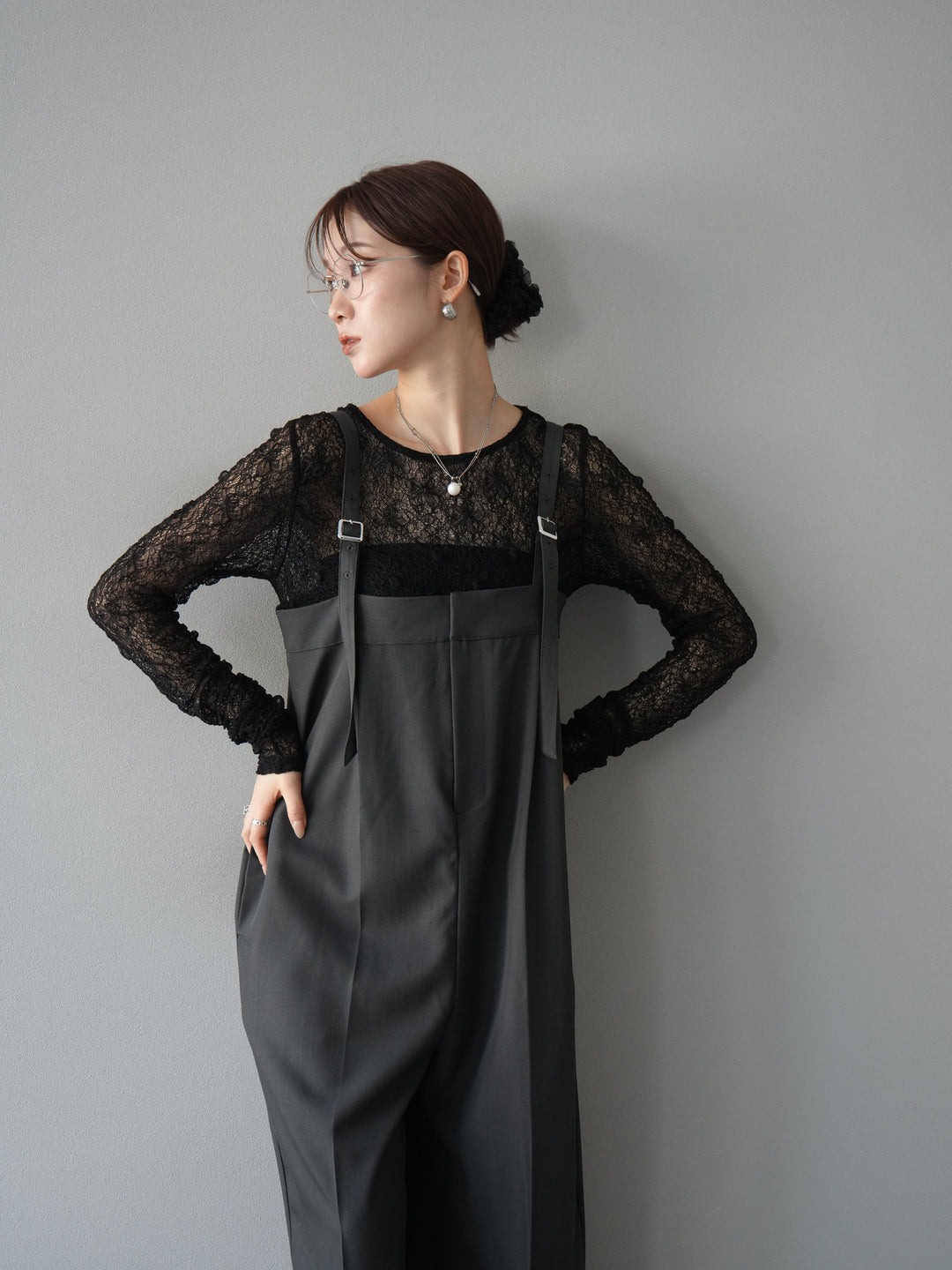 [予約]エステルベアサロペット/チャコール