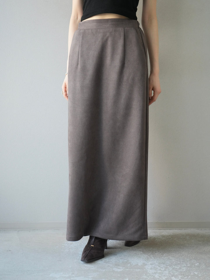 [予約]スエードタイトスカート/チャコール