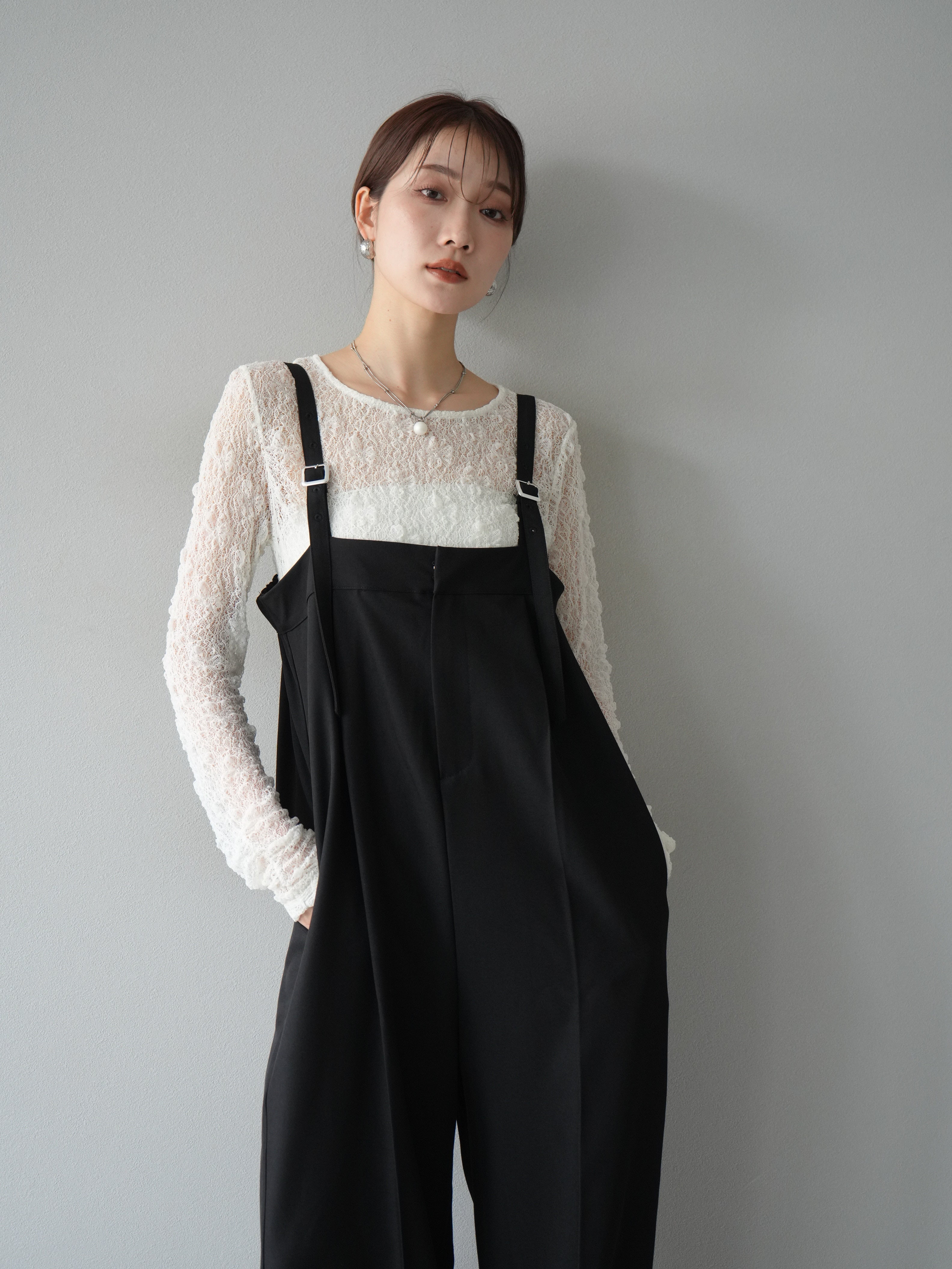 予約]エステルベアサロペット/ブラック – Lumier