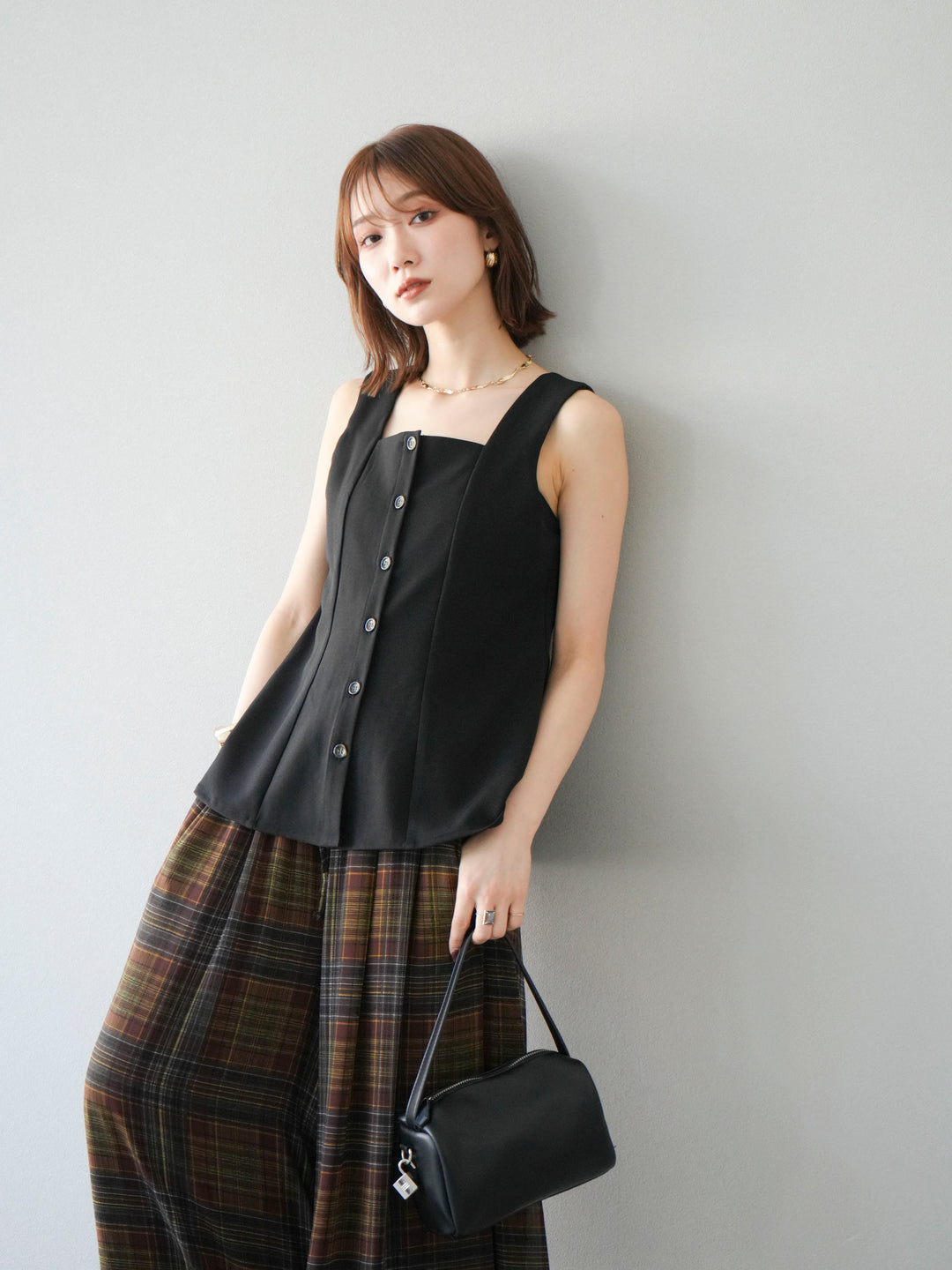 [予約]ペプラムベスト/ブラック