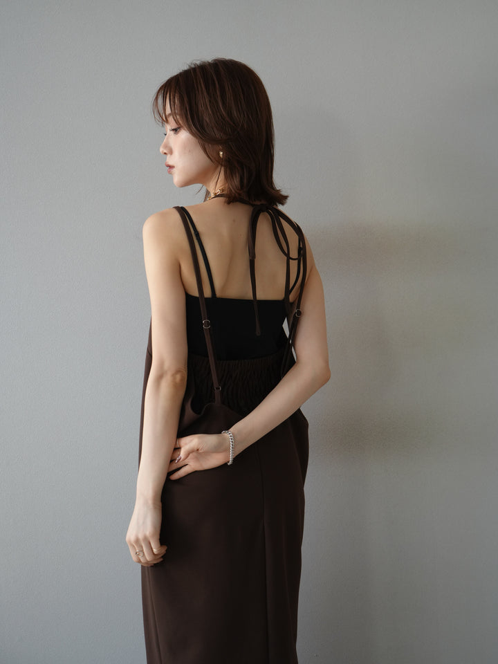 [予約]ホルターキャミワンピース/ブラウン
