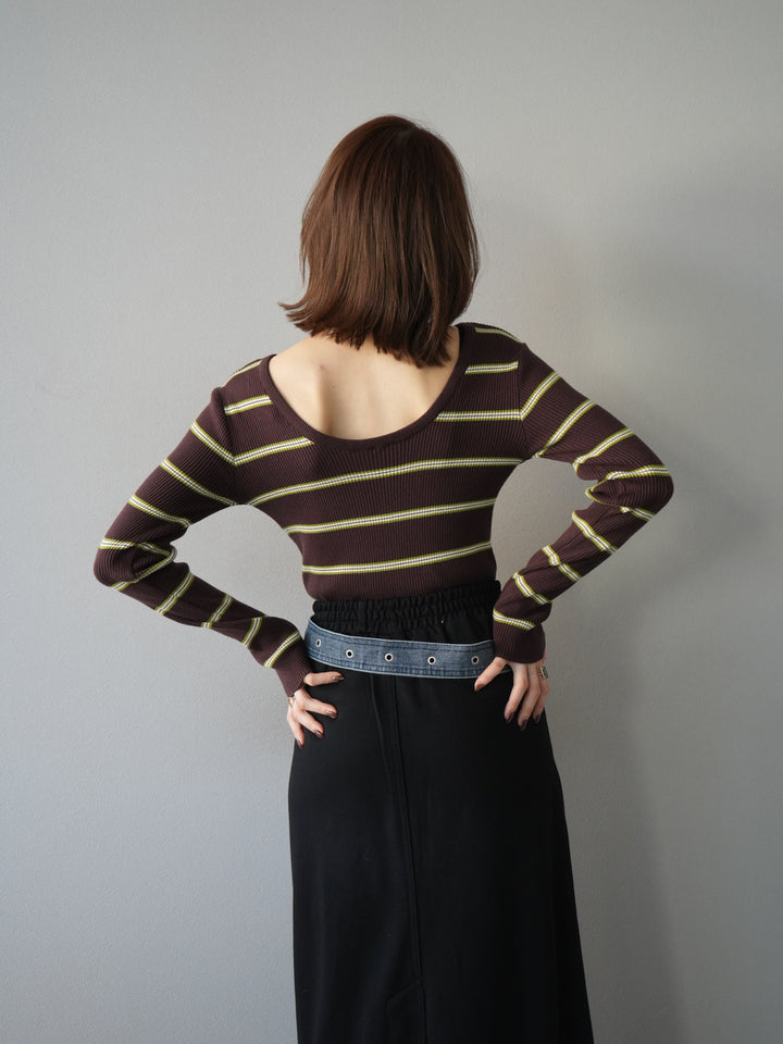 [套裝] 後開邊毛圈羅紋上衣 + 後開邊毛圈羅紋上衣 (2 套)