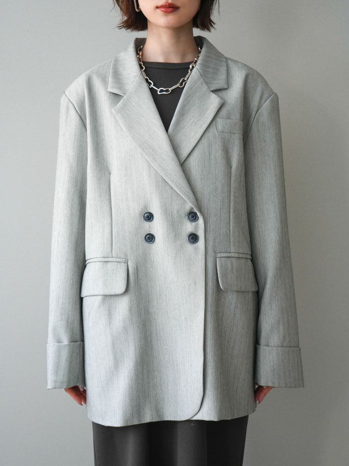 [予約]ダブルボタンヘリンボーンジャケット/lightgray