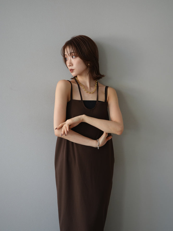 [予約]ホルターキャミワンピース/ブラウン
