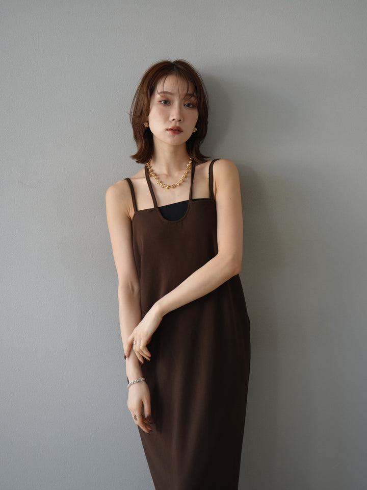 [予約]ホルターキャミワンピース/ブラウン