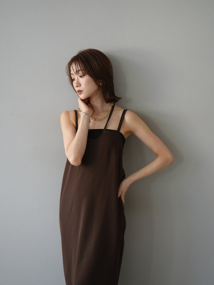 [予約]ホルターキャミワンピース/ブラウン