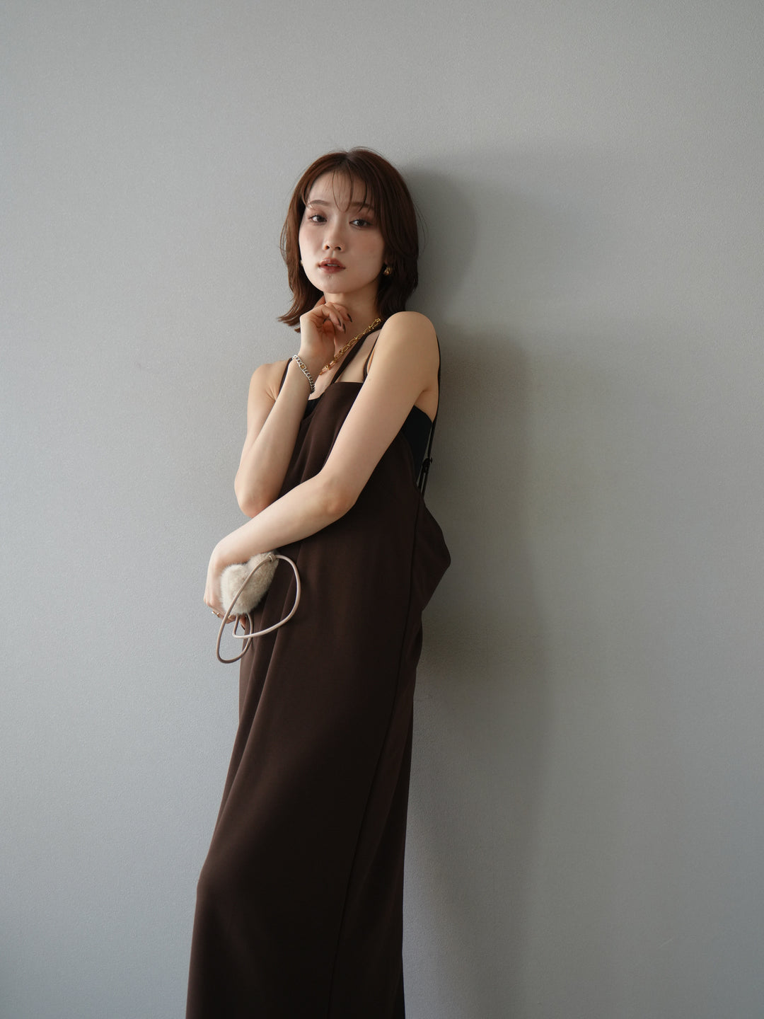 [予約]ホルターキャミワンピース/ブラウン