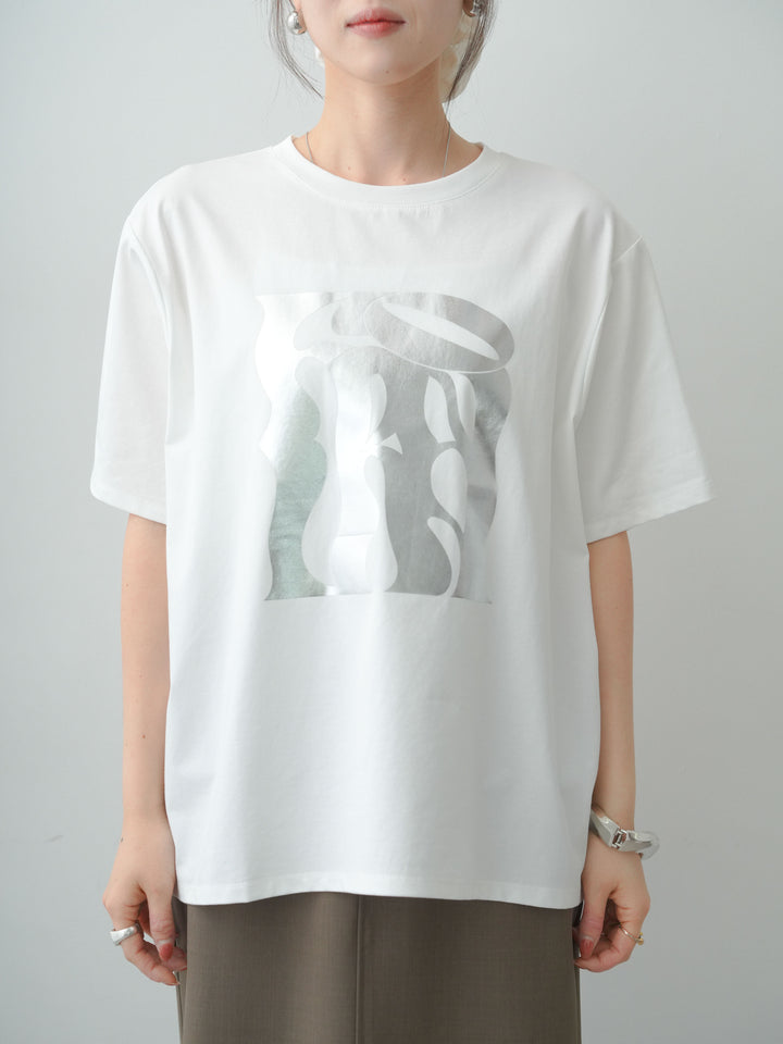 [予約]クールタッチアートロゴオーバーTEE/silver