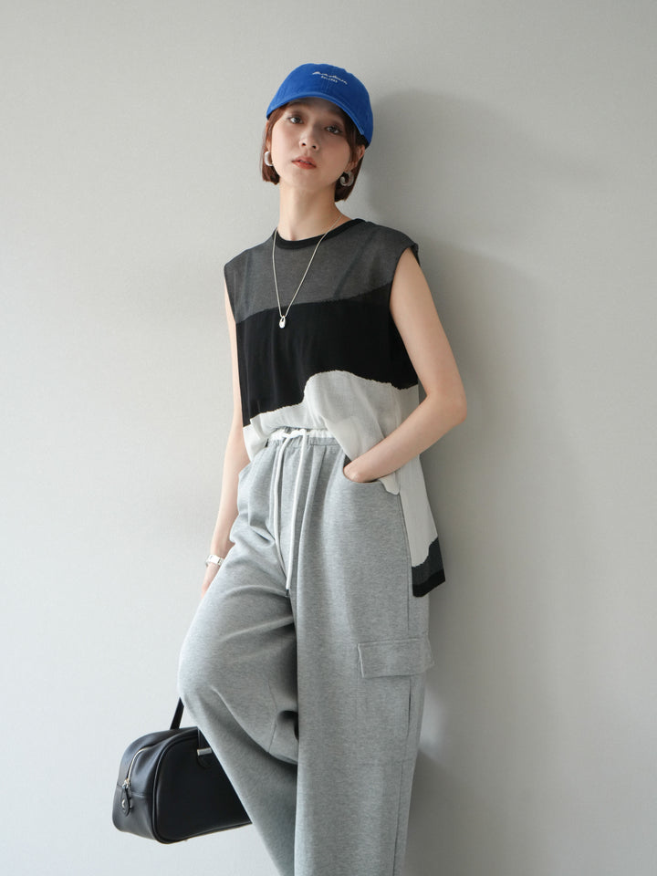 [SET] 雙色透明針織無袖+可選配件套裝（2套）