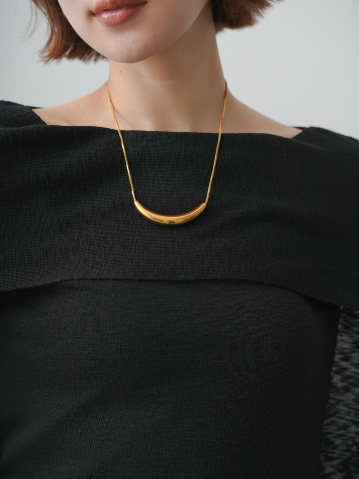 [予約]クレセントモチーフネックレス/gold