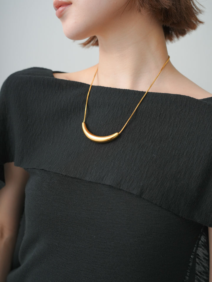 [予約]クレセントモチーフネックレス/gold