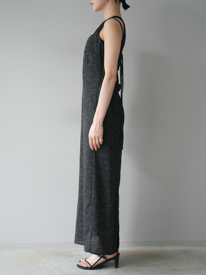 [預購] 夏季粗花呢露背吊帶洋裝/黑色